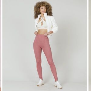 NWT Spanx faux suede high waist hidden core shape wear leggings, size medium 6/8